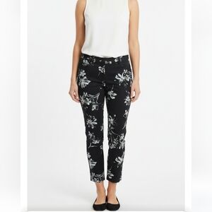 Chaps women's black white crop stretch pants size 6